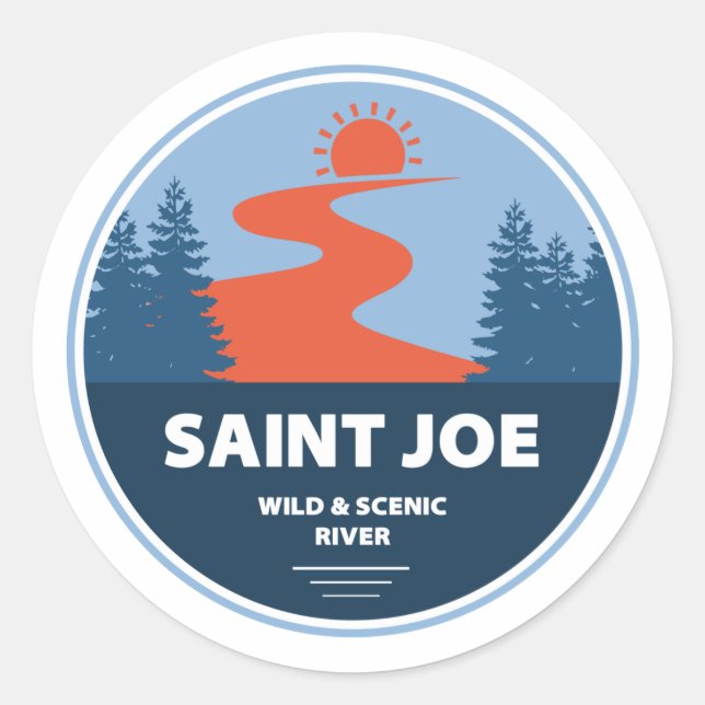 Sticker Rond Saint Joe Wild Et Rivière Pittoresque Idaho (Devant)