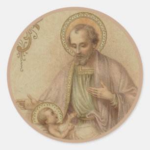 Sticker Rond Saint Joseph Baby Jesus