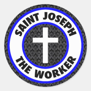 Sticker Rond Saint Joseph le travailleur
