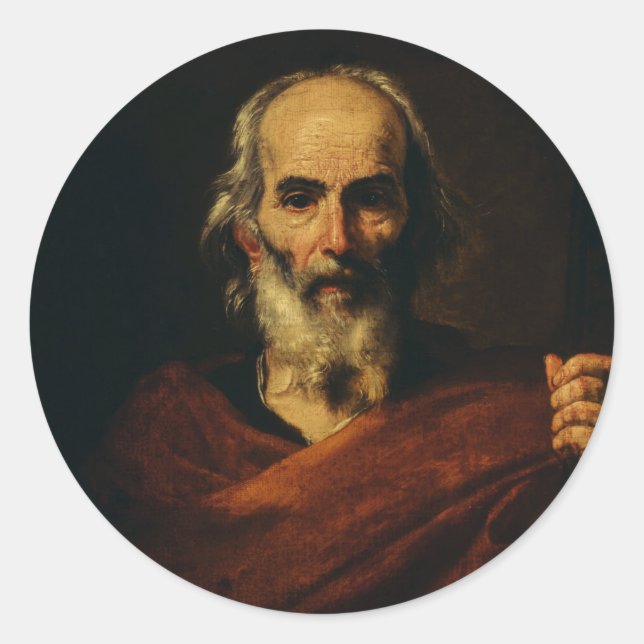 Sticker Rond Saint Joseph par Jusepe de Ribera (Devant)