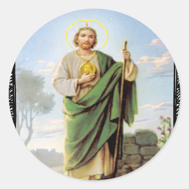 STICKER ROND SAINT JUDE CATHOLIQUE 09 PRODUITS PERSONNALISABLES (Devant)