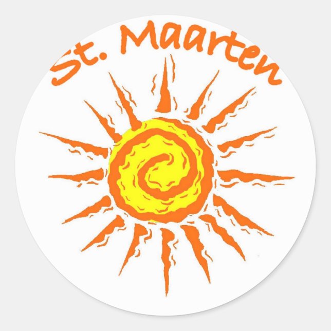 Sticker Rond Saint-Maarten (Devant)
