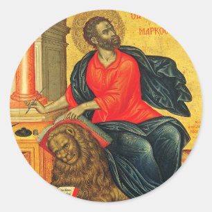 Sticker Rond Saint Marc l'évangéliste icône orthodoxe