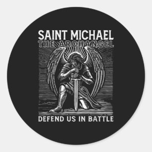 Sticker Rond Saint Michel catholique chrétien Saint Défendez-No