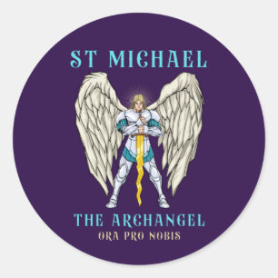 Sticker Rond Saint Michel de l'Archange catholique romain