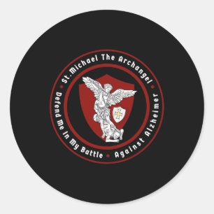 Sticker Rond Saint Michel l'Archange m'aide contre la maladie d