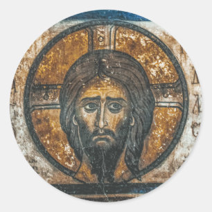 Sticker Rond Saint-mouchoir Jésus Christ Icône orthodoxe