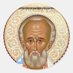 Sticker Rond Saint Nicolas de Myre Art Orthodoxe Premium