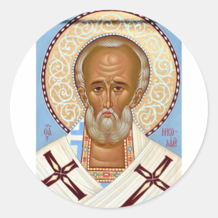 Sticker Rond Saint Nicolas de Myre Art Orthodoxe Premium