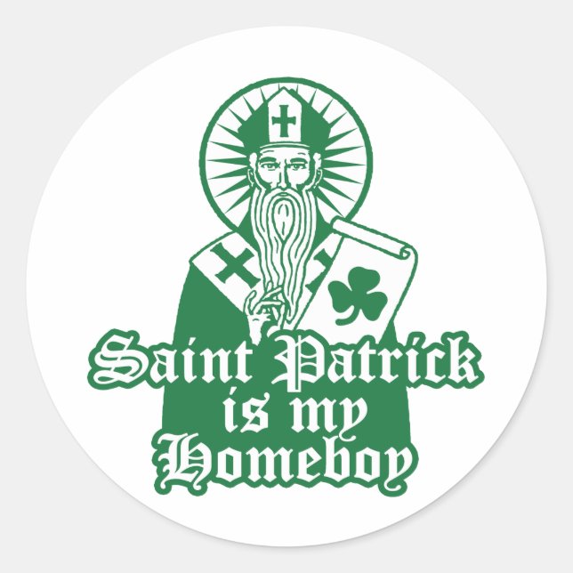 Sticker Rond Saint Patrick est mon Homeboy (Devant)