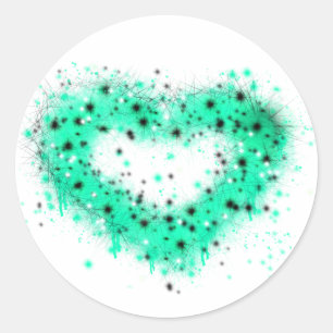 Sticker Rond Saint Patrick pulvériser le coeur brillant de pe