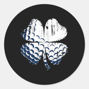 Sticker Rond Saint-Patrick Shamrock Golf Saint-Paddy Enfants Fi
