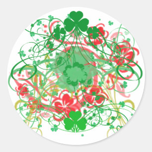 Sticker Rond Saint-Patrick Shamrock tourbillonnant