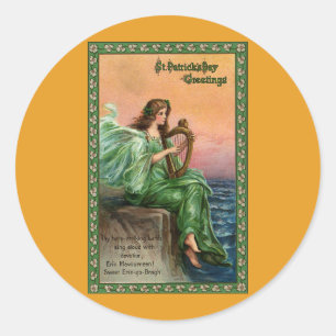 Sticker Rond Saint-Patrick vintage. Exil de la plage d'Erin