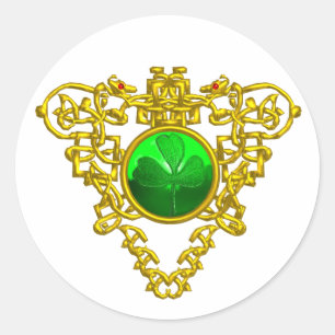 STICKER ROND SAINT PATRICK'S CELTIC HEART