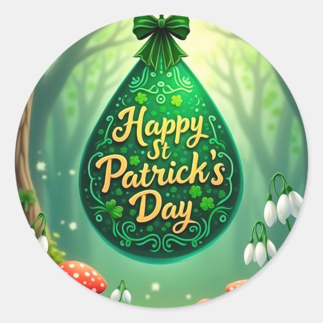 Sticker Rond Saint Patrick's Day (Devant)