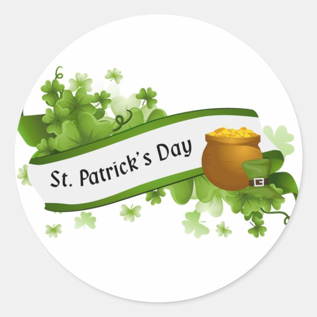Sticker Rond Saint Patrick's Day (Devant)