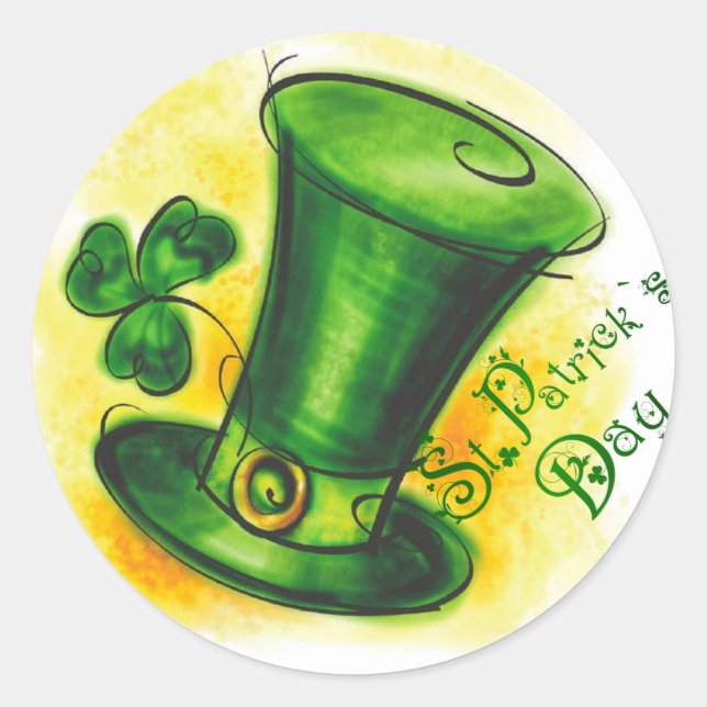 Sticker Rond Saint Patrick's Day (Devant)