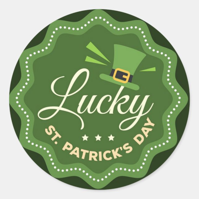 Sticker Rond Saint Patrick's Day (Devant)