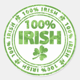 Sticker Rond Saint Patrick's Day 100% irlandais