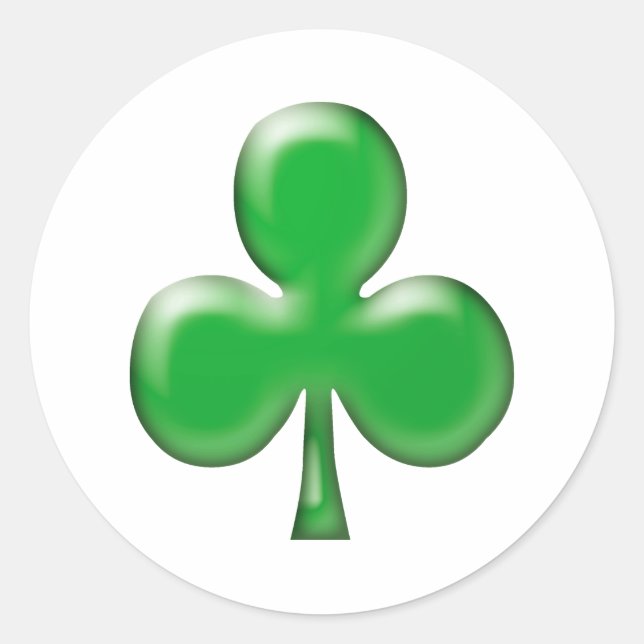 Sticker Rond Saint Patrick's Day Irlandais Green Clover shamroc (Devant)