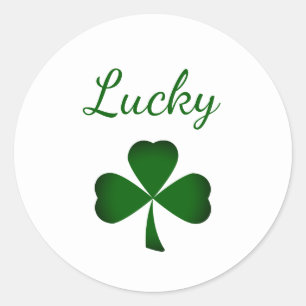 Sticker Rond Saint Patrick's Day Shamrock chanceux