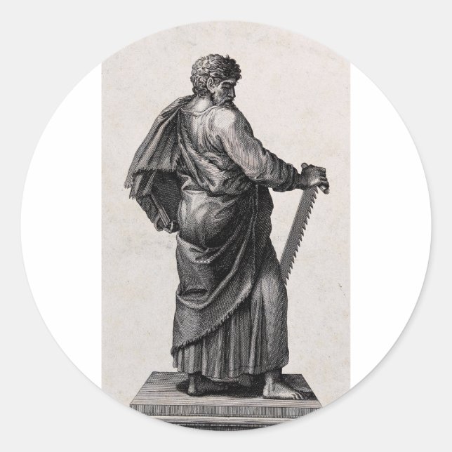 Sticker Rond Saint Simon l'apôtre et prédicateur Zealot (Devant)