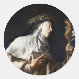 STICKER ROND SAINT TERESA D'AVILA
