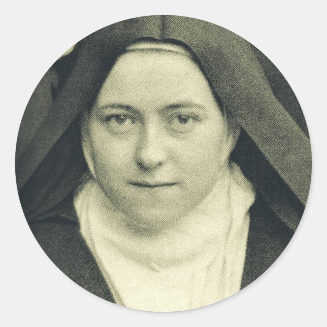 Sticker Rond Saint Thérèse de l'Enfant Jésus et la Sainte Face (Devant)