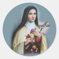 Saint Thérèse de Lisieux avec crucifix/autocollant
