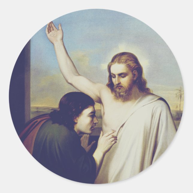 Sticker Rond Saint Thomas doutant par Silvestro Lega  (Devant)