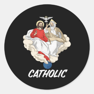 Sticker Rond Saint-Trinité Père Fils Et Saint-Esprit Catholique