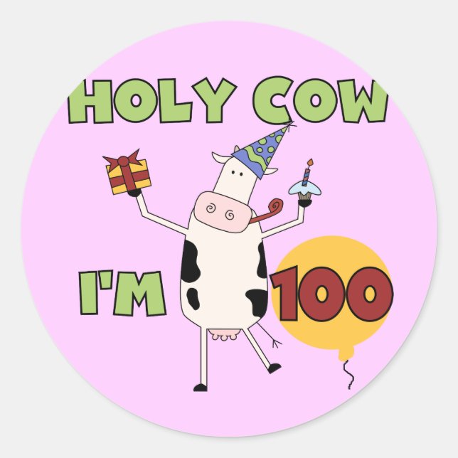Sticker Rond Saint-Vache 100e Anniversaire Tshirts et cadeaux (Devant)