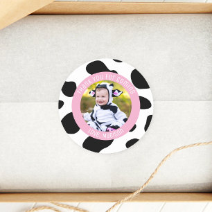 Sticker Rond Saint Vache Anniversaire Photo Merci Pour Venir