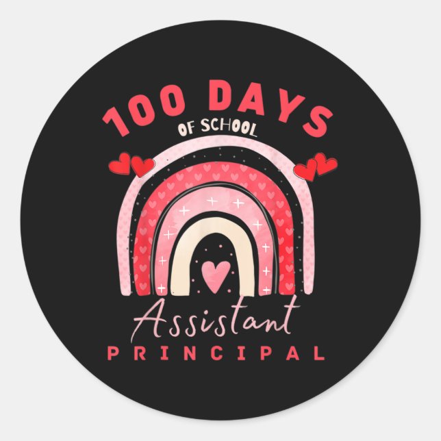 Sticker Rond Saint Valentin 100 Jours D'École Istant Principal  (Devant)