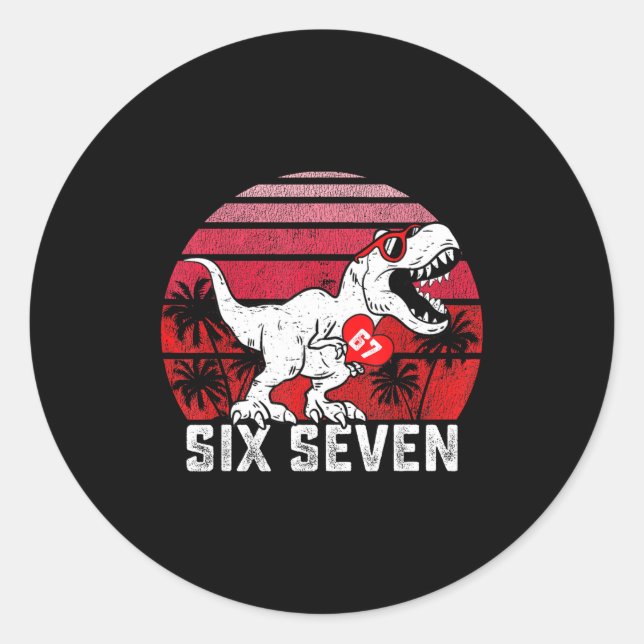 Sticker Rond Saint-Valentin 67 cœurs 67 Meme Six Sept 6 7 T- (Devant)