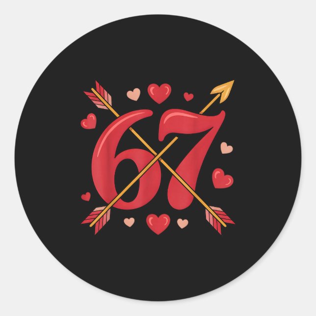 Sticker Rond Saint-Valentin 67 Meme Rempli De Cœurs Drôle S (Devant)