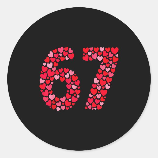 Sticker Rond Saint-Valentin 67 Meme Six Sept 6 7 Saint-Valentin (Devant)