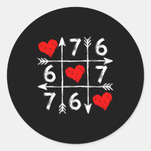Sticker Rond Saint-Valentin 67 Six Sept Mème Amour 6 7 Cœur