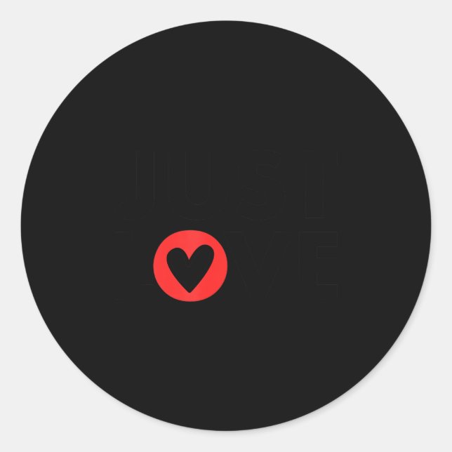 Sticker Rond Saint Valentin Amour Noir Et Rouge  (Devant)