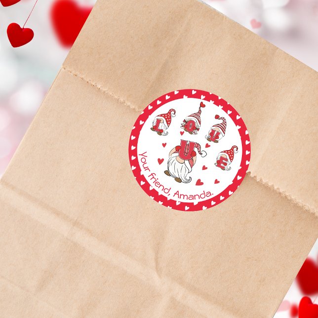 Sticker Rond Saint Valentin|Anniversaire|Anniversaire "Love U" (Créateur téléchargé)