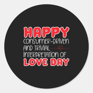 Sticker Rond Saint-Valentin Anti-Amour Anti-Valentin Chanter la