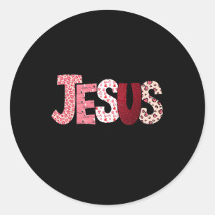 Sticker Rond Saint Valentin chrétien Jésus Saint Valentin relig