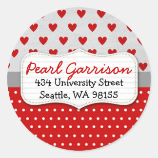 Sticker Rond Saint Valentin Circle personnalisé Adresse de reto