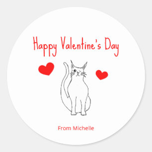 Sticker Rond Saint Valentin classe de la fête de la fête Cute C