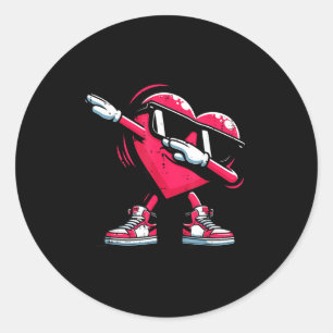 Sticker Rond Saint-Valentin Cœur Dab Amour Mignon Danse Garçons