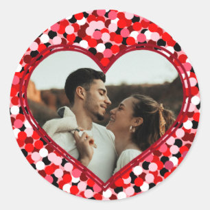 Sticker Rond Saint Valentin Coeur photo
