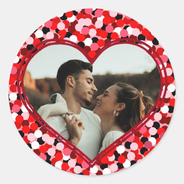 Sticker Rond Saint Valentin Coeur photo (Devant)