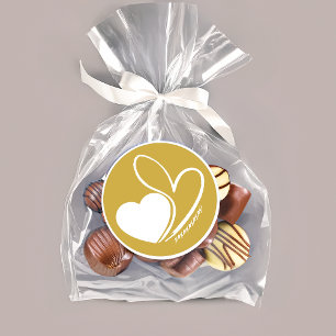 Sticker Rond Saint-Valentin Coeurs Tordus