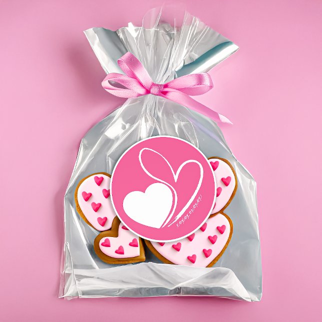 Sticker Rond Saint-Valentin Coeurs Tordus (Créateur téléchargé)